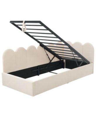 Upholstered Daybed with Storage Ottoman, Twin Size, Velvet