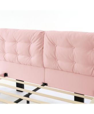 Queen Upholstered LED Platform Bed