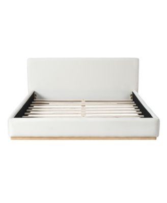 Queen Bed with Solid Wood Frame in Elegant White Finish