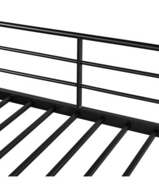 Twin Metal Loft Bed with Grid Shelf & Ladder.