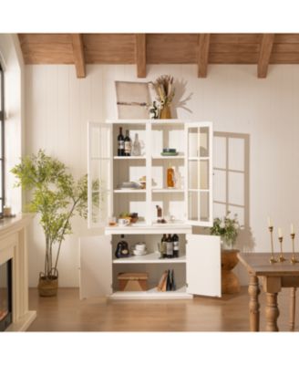 + 75" + Wood + Glass Doors + Pantry