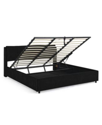 Chenille Hydraulic Storage Bed