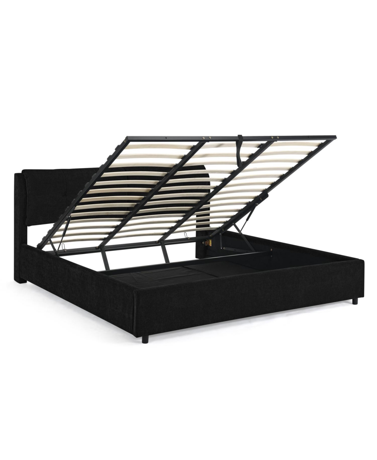 Streamdale Furniture Chenille Hydraulic Storage Bed