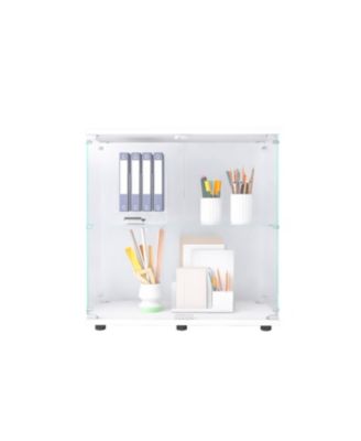 Glass Display Cabinet with Lock & Doors