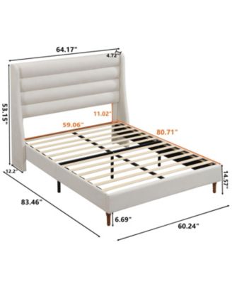 Streamdale Queen Upholstered Platform Bed with Wave Headboard
