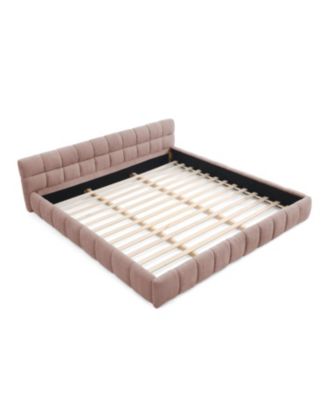 California King Upholstered Platform Bed Frame - Pink