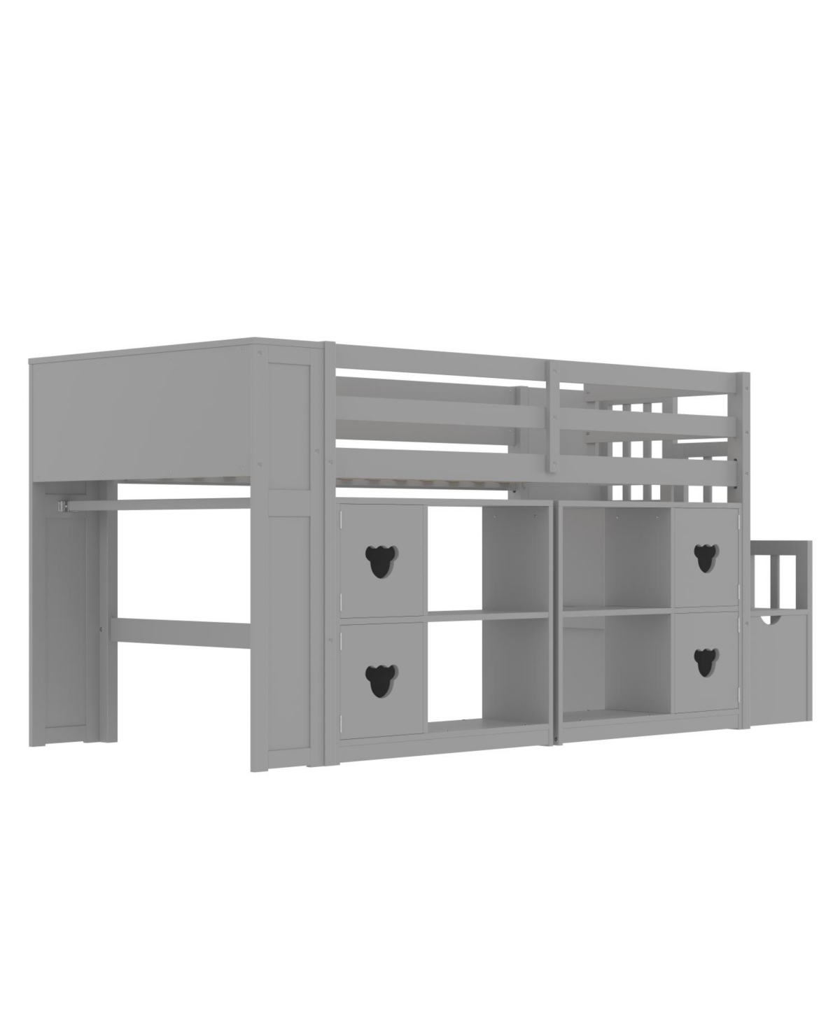 Streamdale Furniture Kids' Pine Loft Bed with Storage