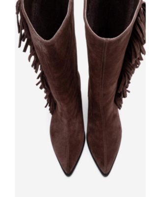 Women Orlo Leather Fringed Western Boot