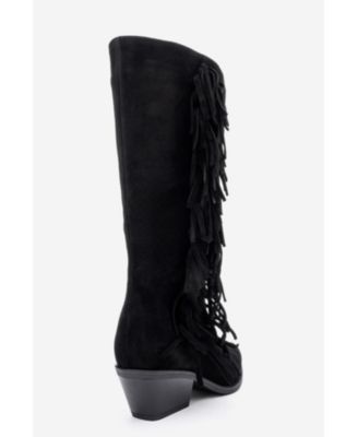 Women Orlo Leather Fringed Western Boot