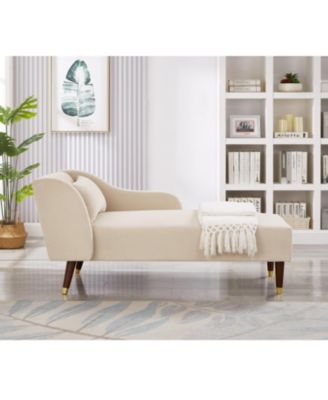 Modern Chaise Lounge Chair Velvet Upholstery