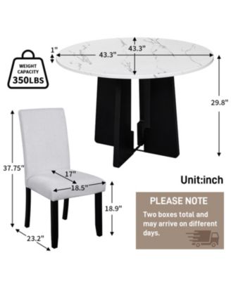  5-Piece Round Dining Set Chairs & 43" Table