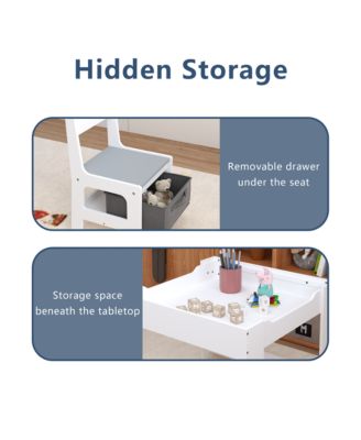  Kids 3-in-1 Activity Table & Chair Set with Storage