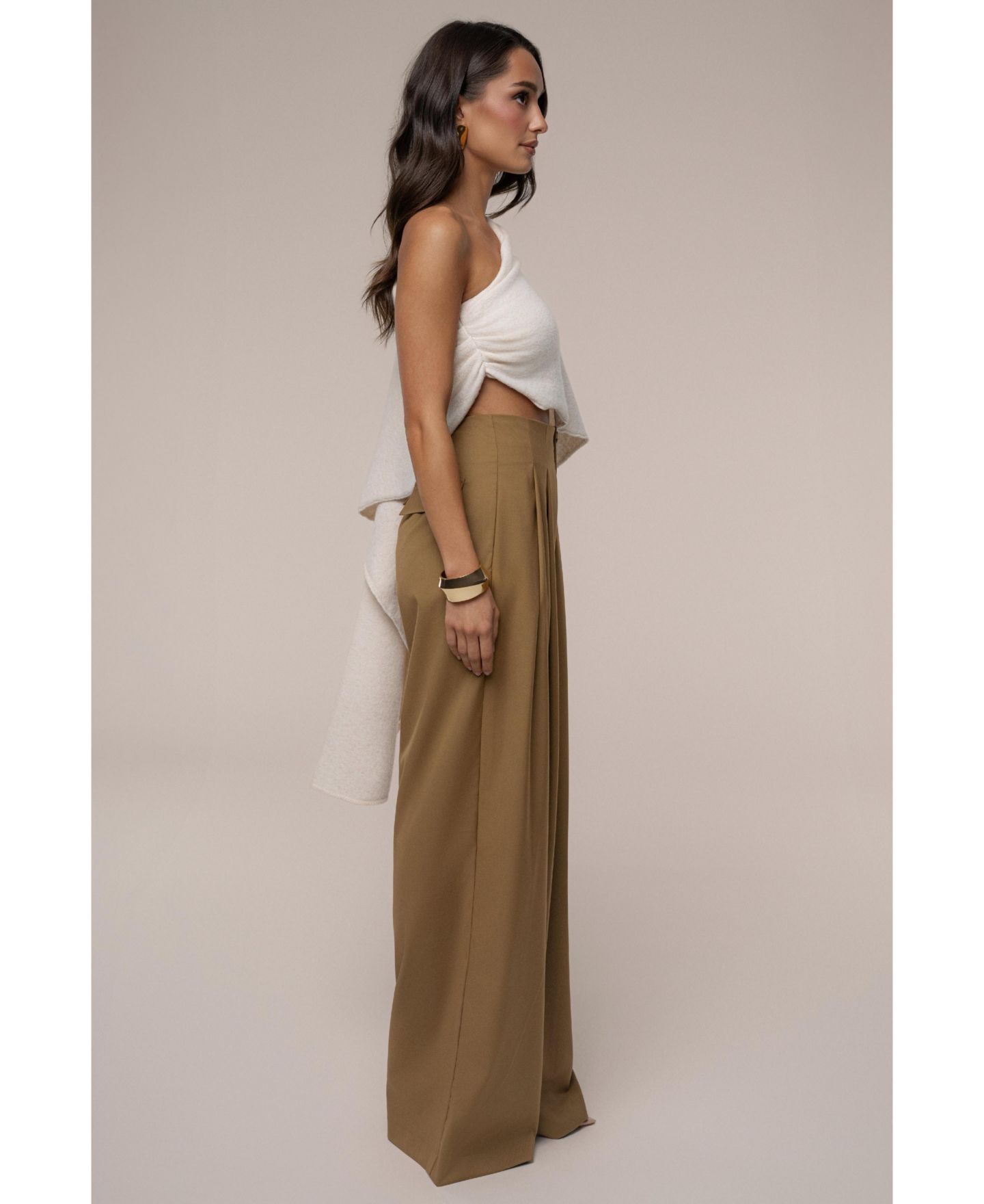 Женские брюки JLUXLABEL Polished Pleat Trouser, цвет: Бежевый — фото 5