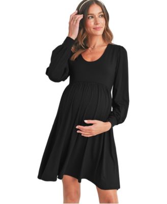 Women's Long Sleeve Empire Waist Scoop Neck Dress