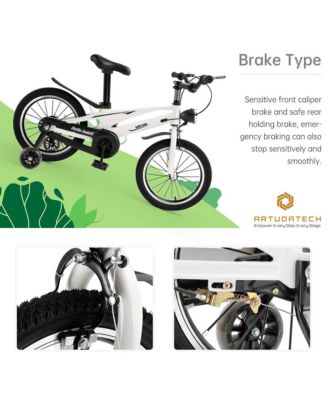 16-Inch Lightweight Kids Bike with Magnesium Alloy Frame, Training Wheels & Dual Brakes