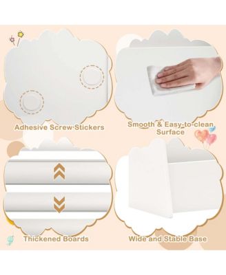 4-tier Kids Wooden Bookshelf Toddlers Book Rack with Deep Shelves