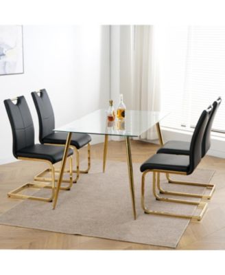 Streamdale Faux Leather Dining Chairs Set of 4
