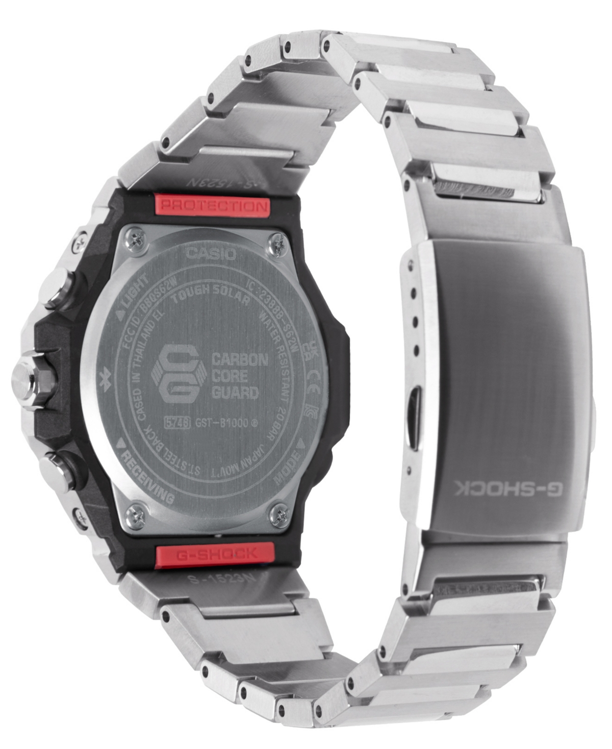 G-Shock Men's Japanese Quartz Silver-Tone Stainless Steel Watch, 44.2mm