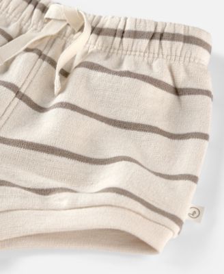 Baby Boys' Striped Round Neck Top and Shorts, 2-Piece Set