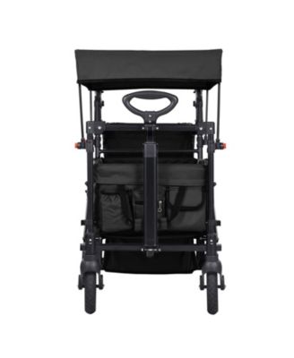 SUGFIT Wagon Stroller for 2 Kids Folding Push-Pull Stroller with Canopy