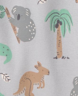 Baby Boys' Organic Cotton Aussie Friends Print Round Neck Bodysuits, 3-Pack