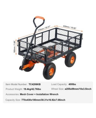 Metal Utility Wagon with 400 lbs Capacity & Dump Function