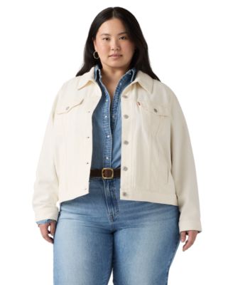 Plus Size Original Trucker Collared Neck Jacket