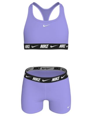 Girls' 7-16 Racerback Swim Bikini Top and Shorts, 2-Piece Set