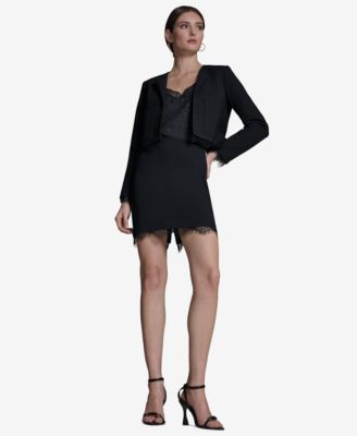 Women's Padded Shoulder Open Front Jacket