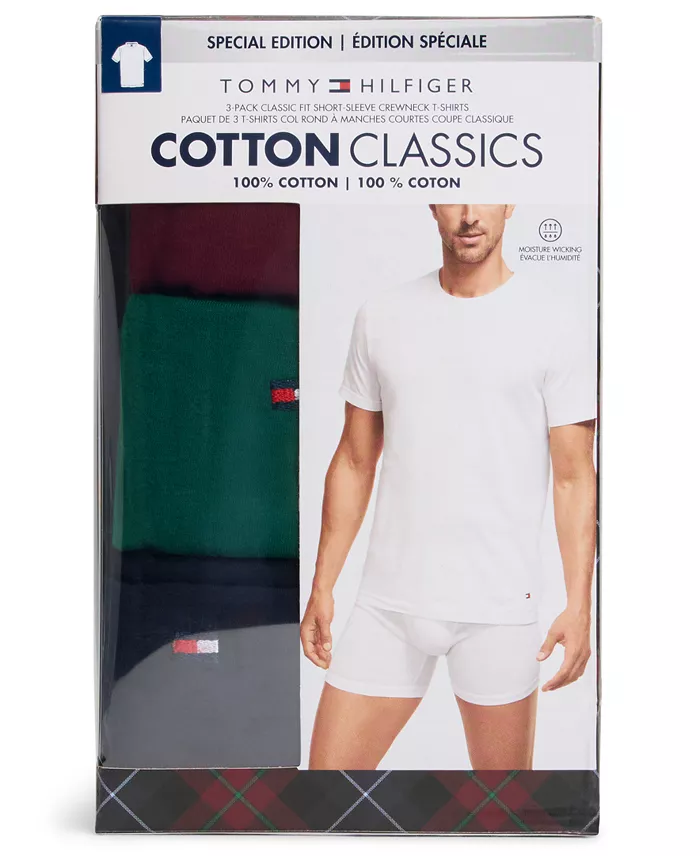 Men's&nbsp;3-Pack Cotton Classics Short-Sleeve Crewneck Undershirts Set - thumbnail 8