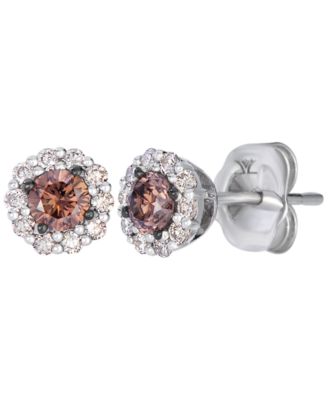 Chocolate Diamond (0.30 ct. t.w.) & Nude Diamond (0.18 ct. t.w.) Stud Earrings in 14k Vanilla Gold