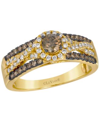 Chocolate Diamond (0.66 ct. t.w.) & Nude Diamond (0.24 ct. t.w.) Ring in 14k Honey Gold