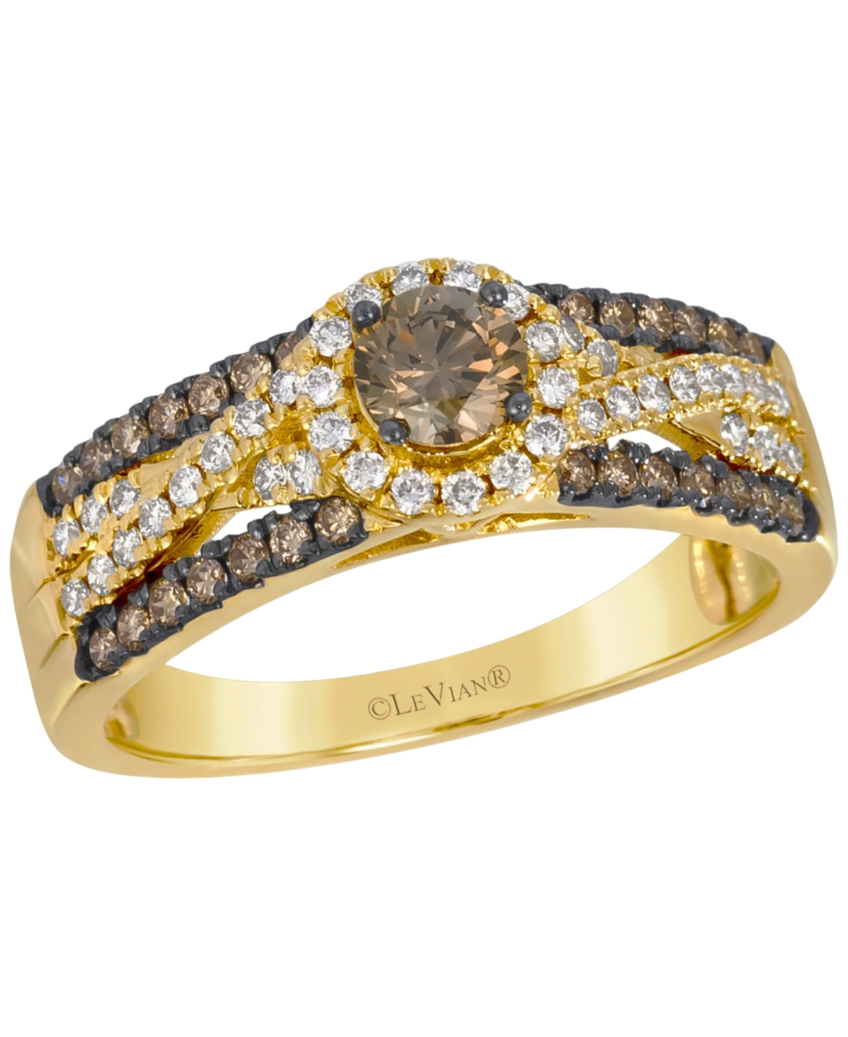 Le Vian Chocolate Diamond (0.66 ct. t.w.) & Nude Diamond (0.24 ct. t.w.) Ring in 14k Honey Gold