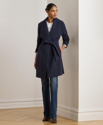 Women's Belted Wing Collar Trench Coat