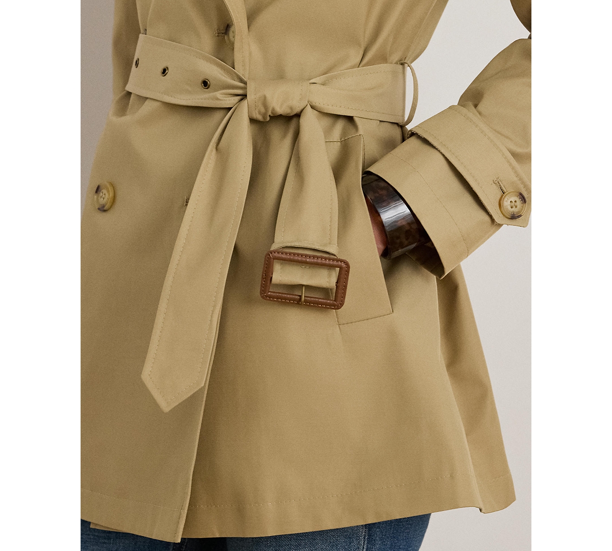 Lauren Ralph Women's Short Belted Trench Coat