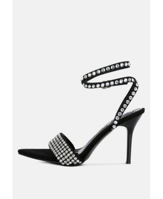 ZURIN Womens Diamante Embellished Stiletto Sandals