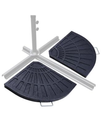 2pcs 26.5 lbs Fan Shaped Base Stand Holder Weight For Outdoor Patio Umbrella
