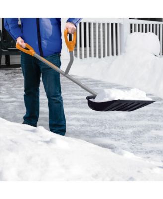 18” Snow Shovel, 34.5” Shaft, Push Scoop Combination, ERG-SNSH18