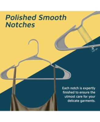Heavy-Duty Plastic Hangers, Non-Slip Grooves, Space-Saving Design, 5 lb Capacity – Perfect for Clothes, Dresses & Coats, Pack of 50, Gray