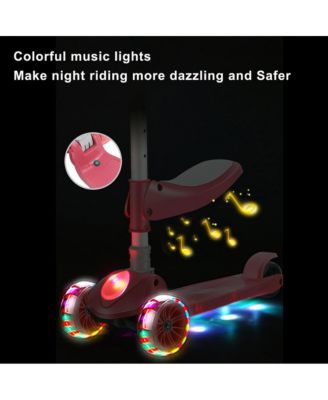 Foldable 3-Wheel Kids Scooter with Lean-to-Steer Balance, Lights & Music for Early Riding Fun