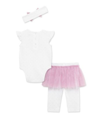 Baby Girls' Butterfly Bodysuit, Skeggings and Headband, 3-Piece Set