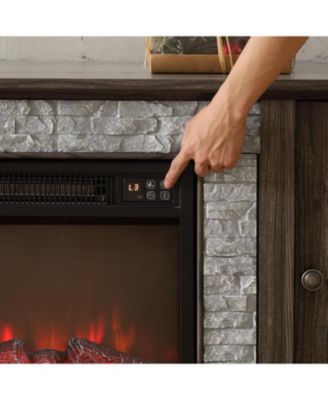 2-Door Storage cabinet with Electric Fireplace Console Cabinet
