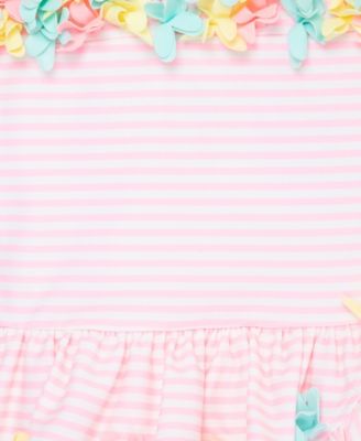 Baby Girls' 3D V-Neck One-Piece Swimsuit