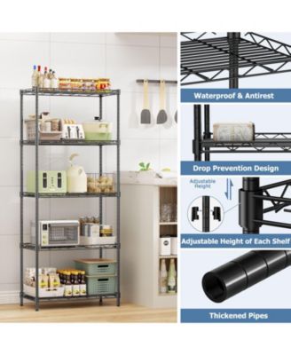 5-Tier 21 in W x 59 in H x 12 in D Height Adjustable Garage Wire Shelving Unit