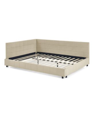 Upholstered Tufted Bed Frame Sofa Bed Frame with Comfortable Backrest and Armrests