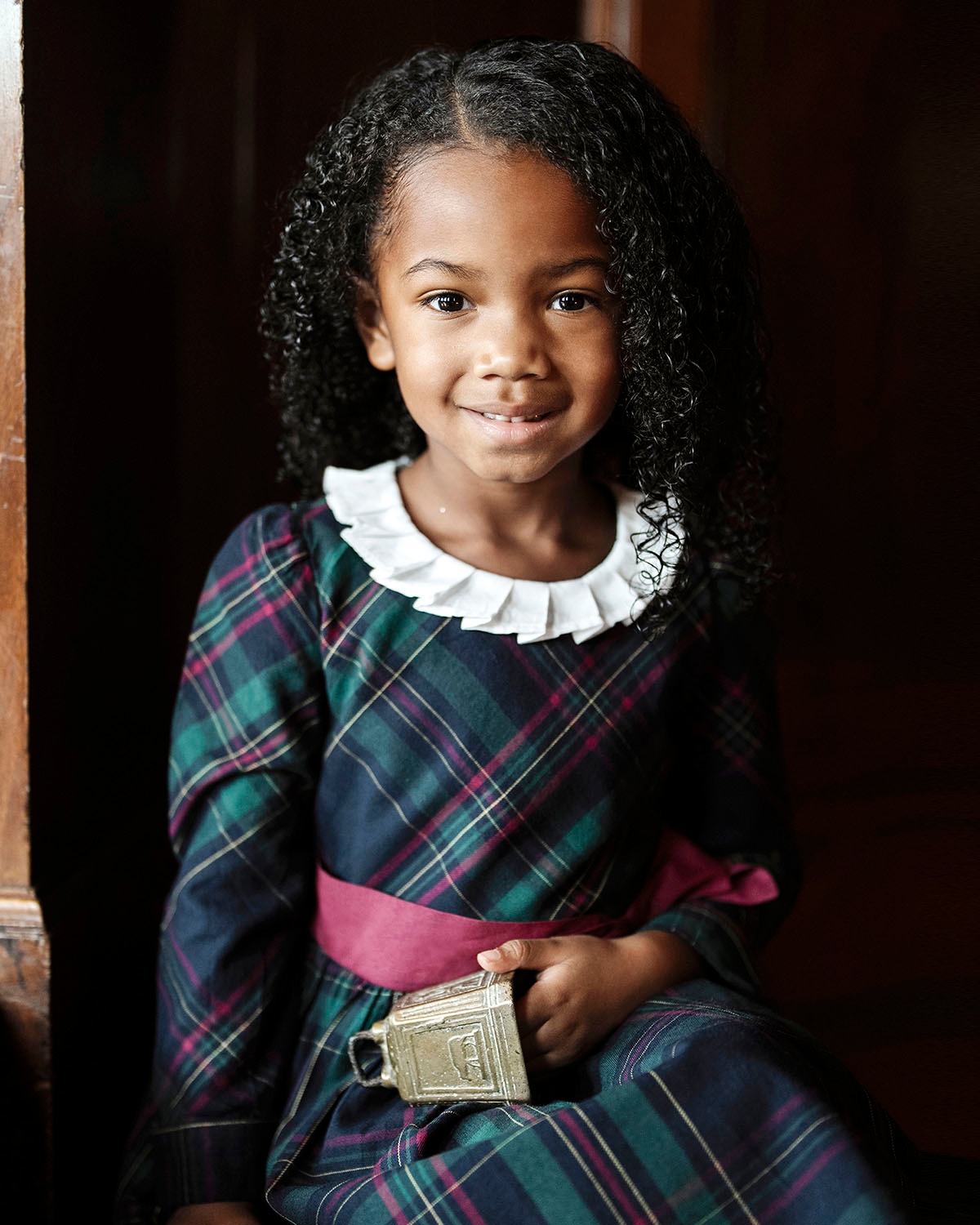 Hope & Henry Toddler Girls' Organic Pleated Collar Dress with Sash