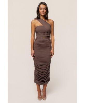 Women's Opulent Ruched Midi Dress