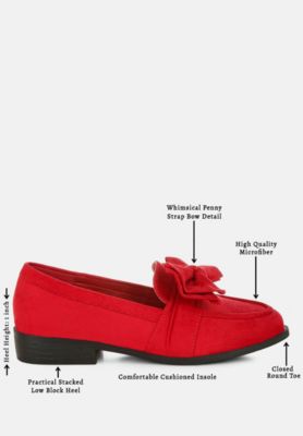 Womens Havisham Bow Accent Heeled Loafers