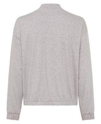 Women's Collarless Zip Front Jersey Jacket