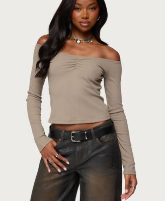 Women's Cambria Ribbed Off Shoulder Top